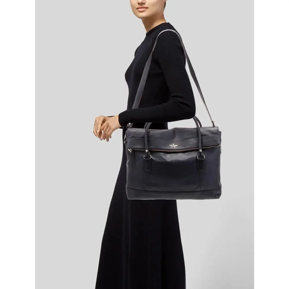 Kate Spade New York large tote or weekender bag Navy 
with gold-tone hardware - Picture 8 of 8